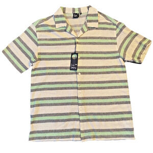 Fried Waters Short Sleeve Button‎ Down Men Size S